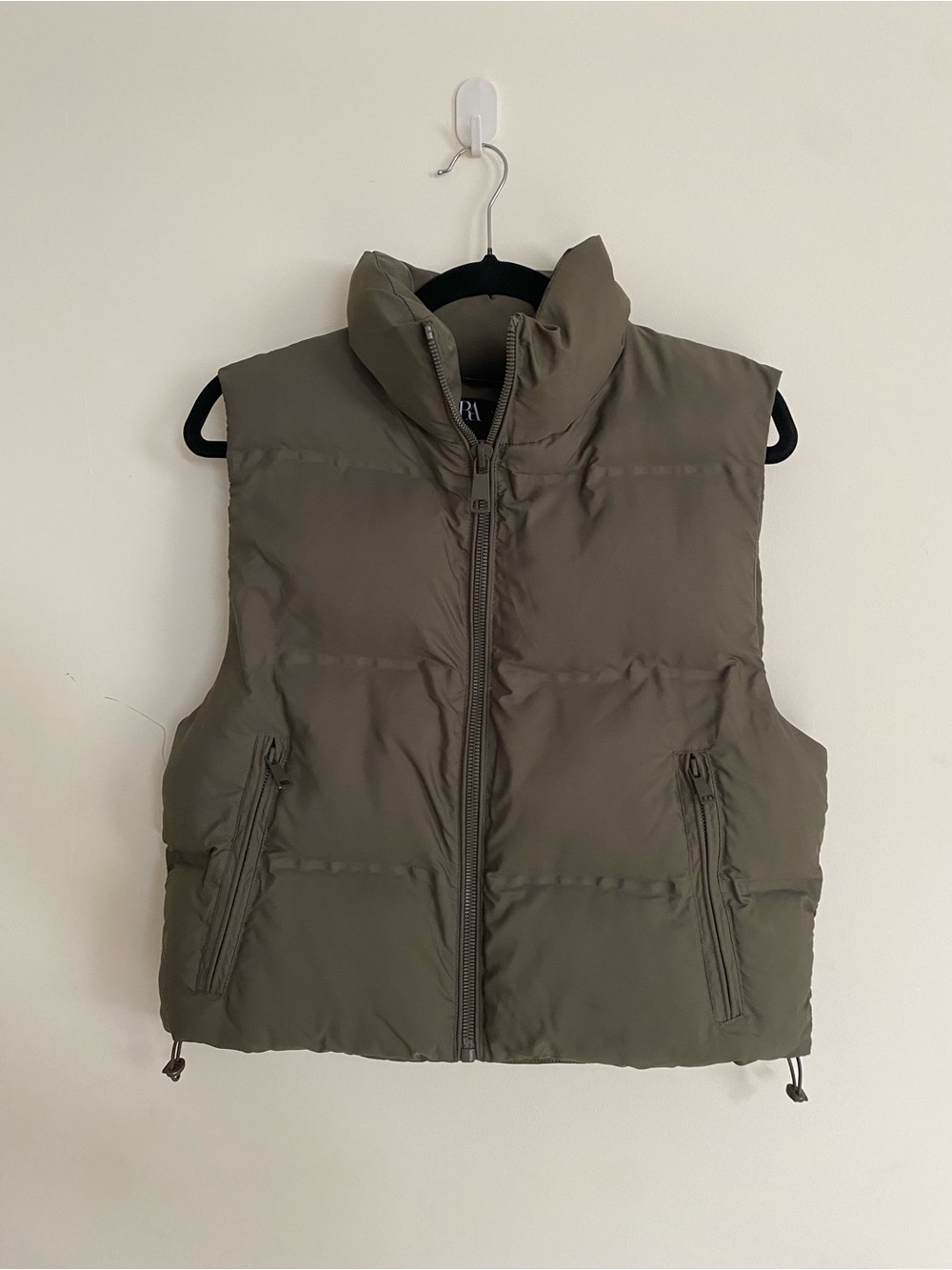 Zara Olive Green Puffer Vest